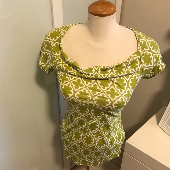 Banana Republic Tops - Banana Republic Green Lattice T-shirt M